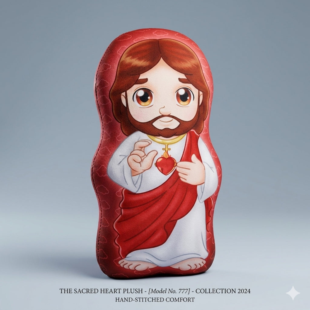 Sacred Heart of Jesus Mini Saints plush pillow - front view
