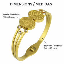 Bracelet 60 x 45 mm; medal 13 x 8 mm / Pulsera 60 x 45 mm; medalla 13 x 8 mm