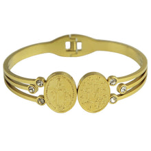 Our Lady of the Miraculous Medal gold-tone bracelet, front view