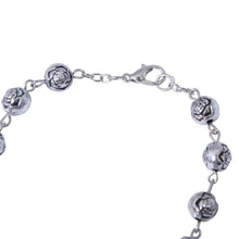Lobster clasp on silver rosebud car rosary