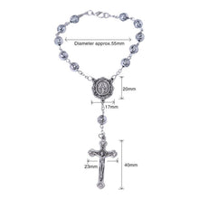 Silver rosebud Miraculous Medal car rosary dimensions