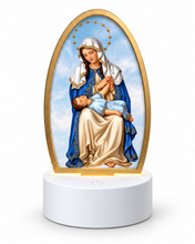 Our Lady of Divine Providence 3D LED night light with white base on white background