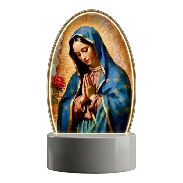 Our Lady of Guadalupe 3D LED night light on white background