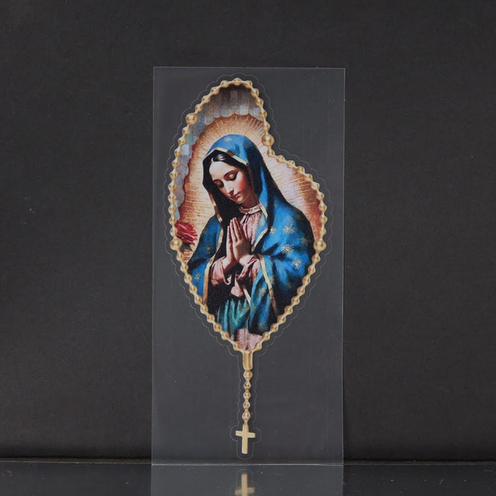 Our Lady of Guadalupe Catholic auto vinyl decal 7 x 3 inches