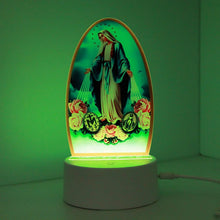 Our Lady of the Miraculous Medal LED night light illuminated green