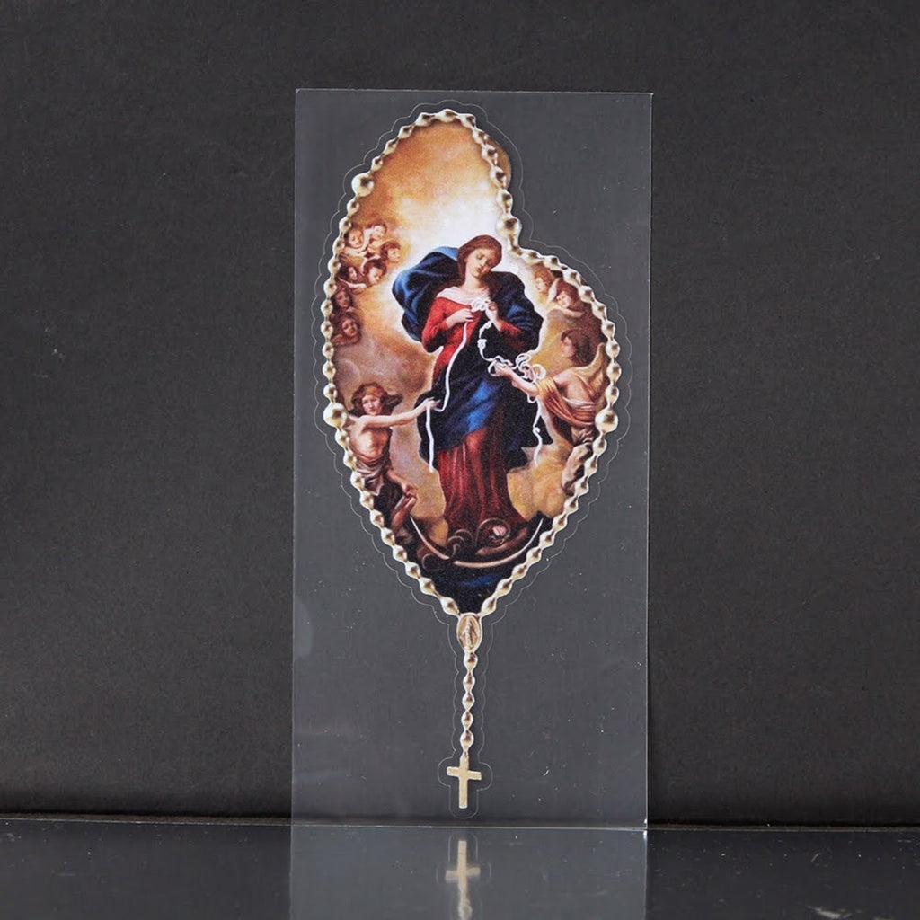 Our Lady Undoer of Knots Catholic auto vinyl decal 7 x 3 inches