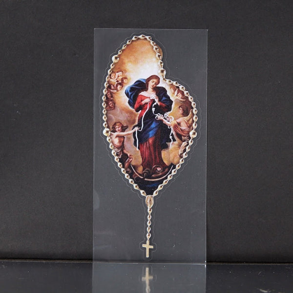 Our Lady Undoer of Knots Catholic auto vinyl decal 7 x 3 inches