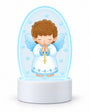 Praying angel boy with rosary 3D LED night light on white background
