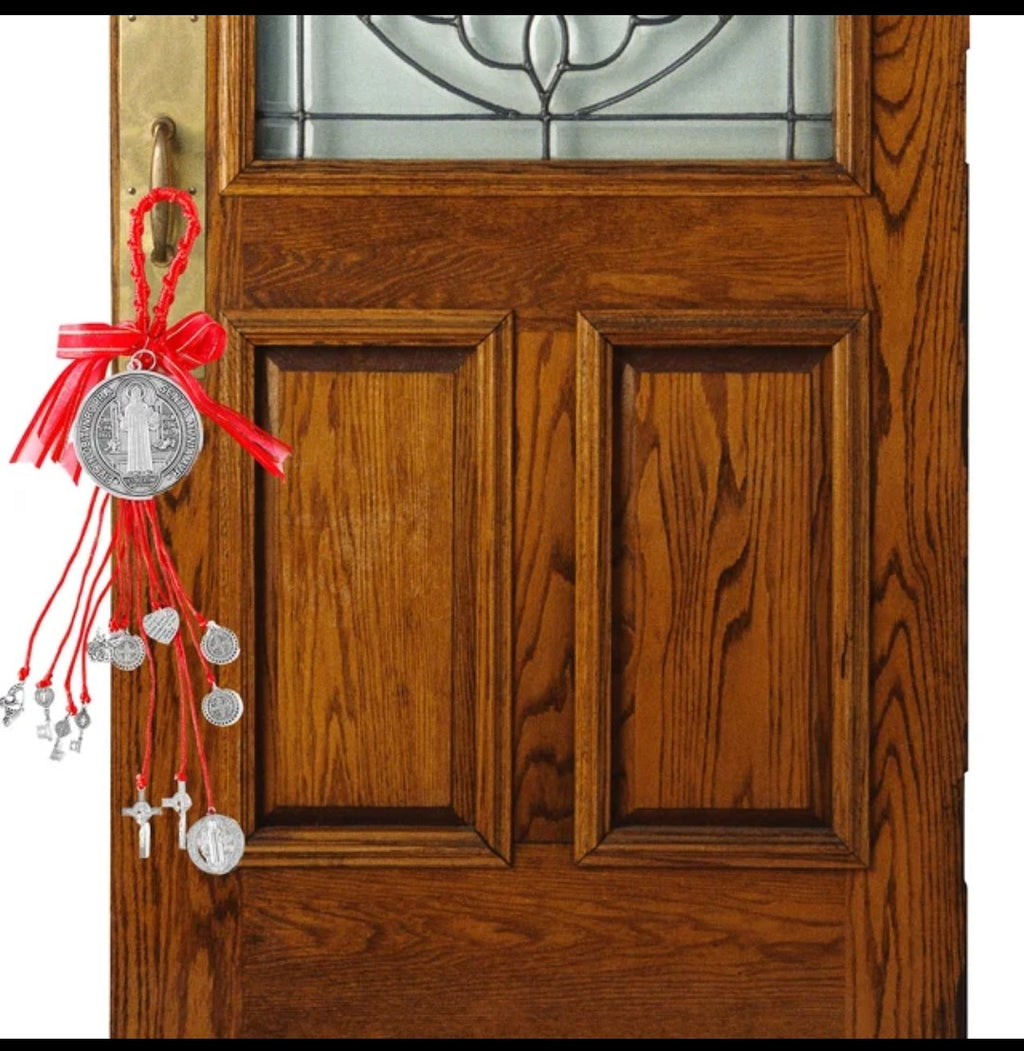 Saint Benedict Red Door Ornament and Home Blessing Medal