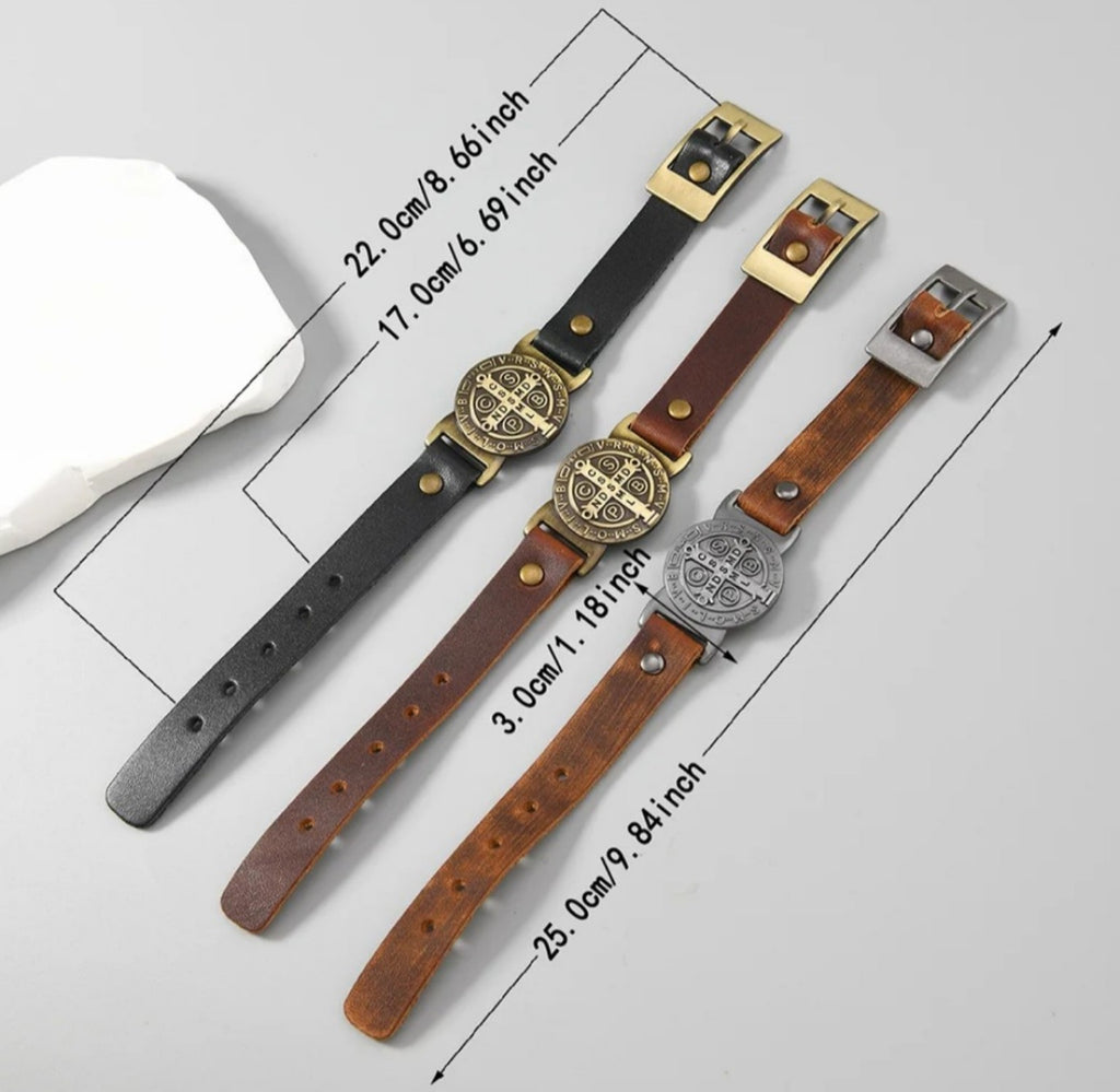 Bracelet dimensions: total length 25 cm, adjustable 17–22 cm, medal 3 cm. One bracelet per purchase; colors sold separately.