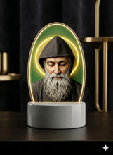Saint Charbel Makhlouf 3D LED night light illuminated on table