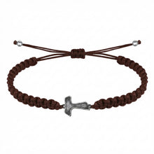 Saint Francis of Assisi brown woven cord Tau Cross bracelet