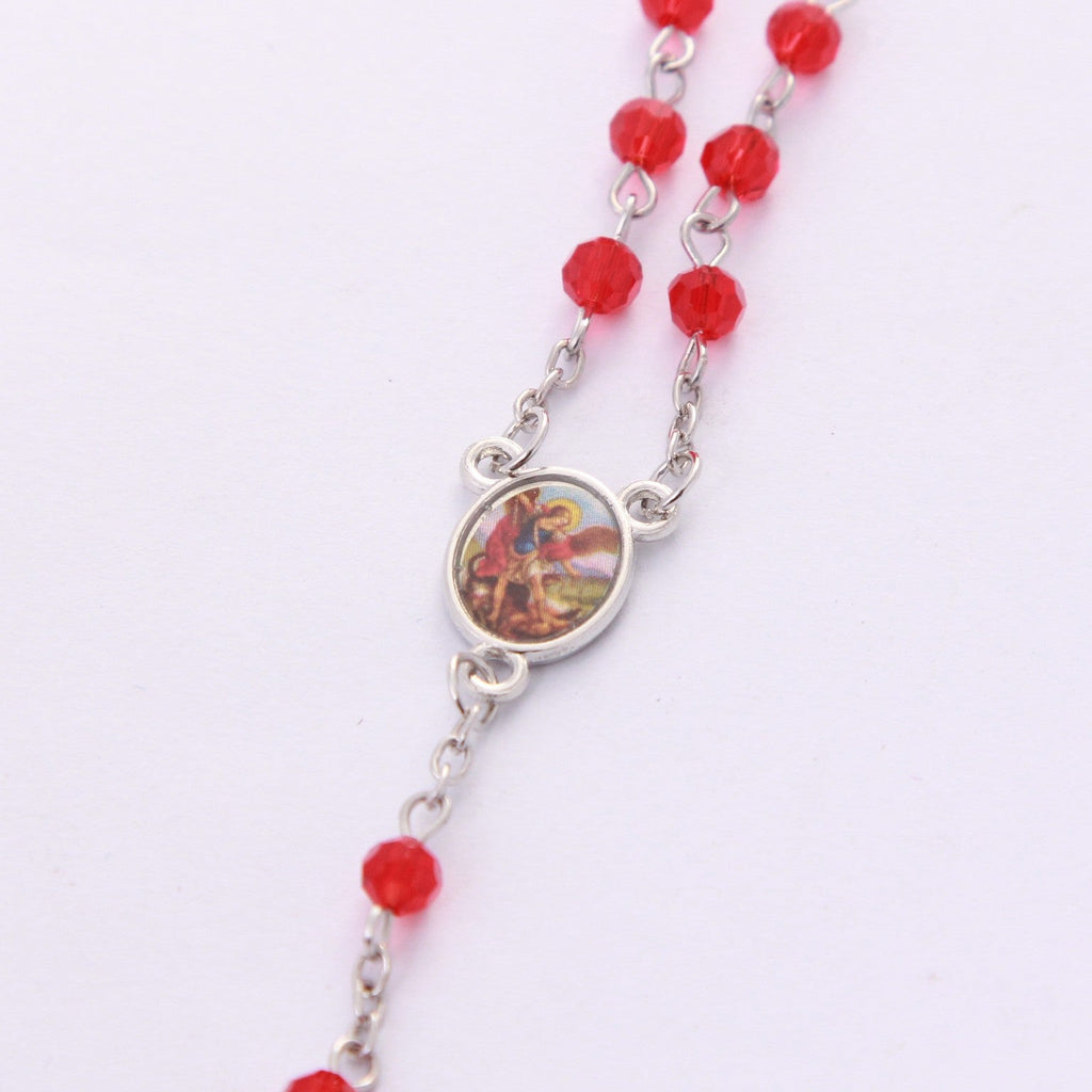 Saint Michael Archangel rosary centerpiece